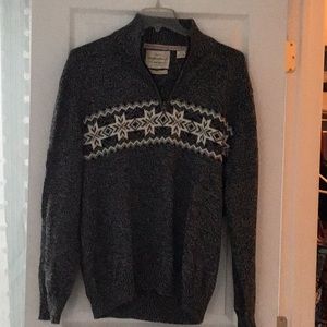 Mens XL Quarter Zip Tweed Sweater
